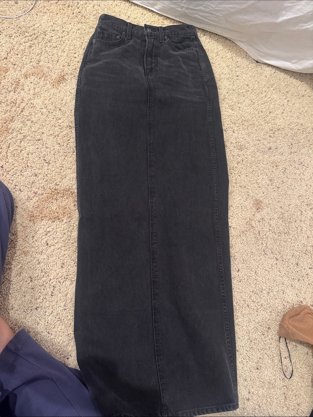 GRLFRND black pencil maxi skirt with back slit
